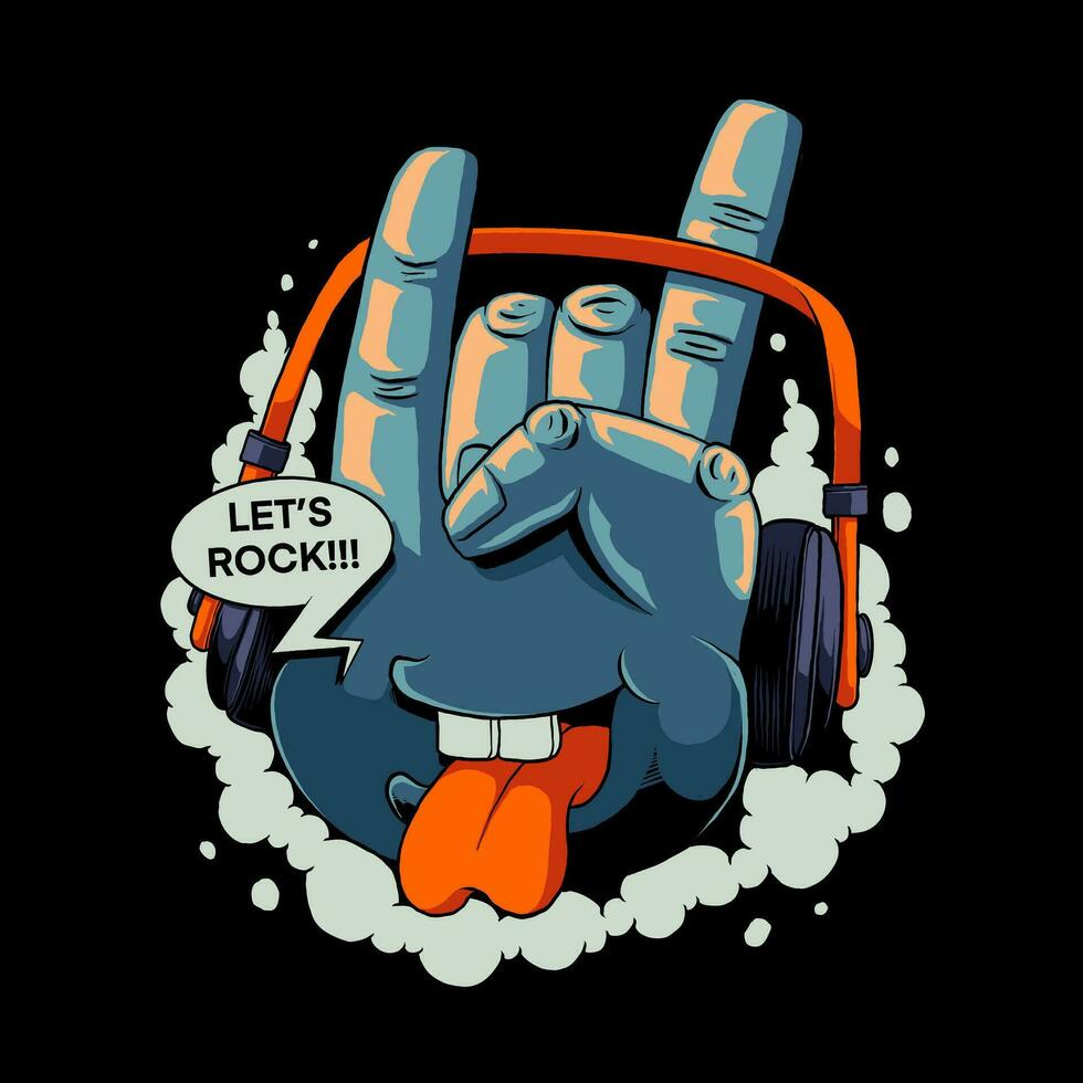 Lets rock vector illustration