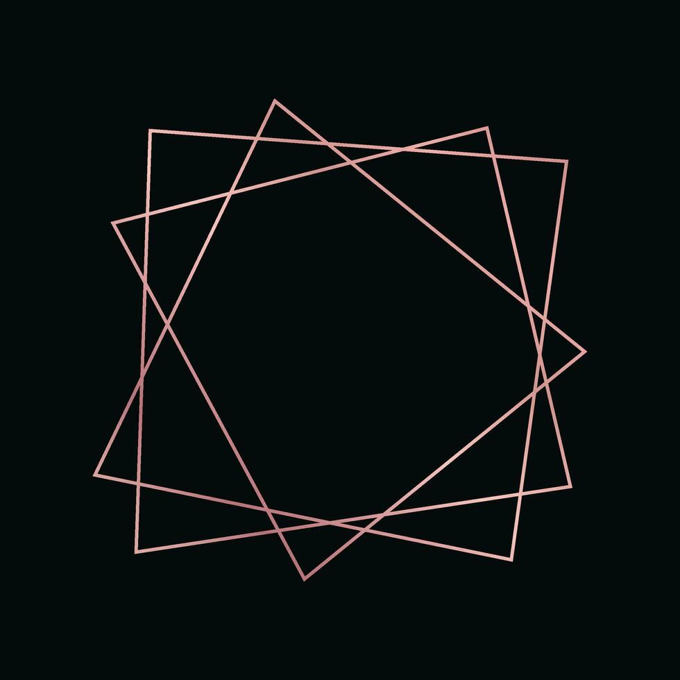 Rose gold geometric polygonal frame vector