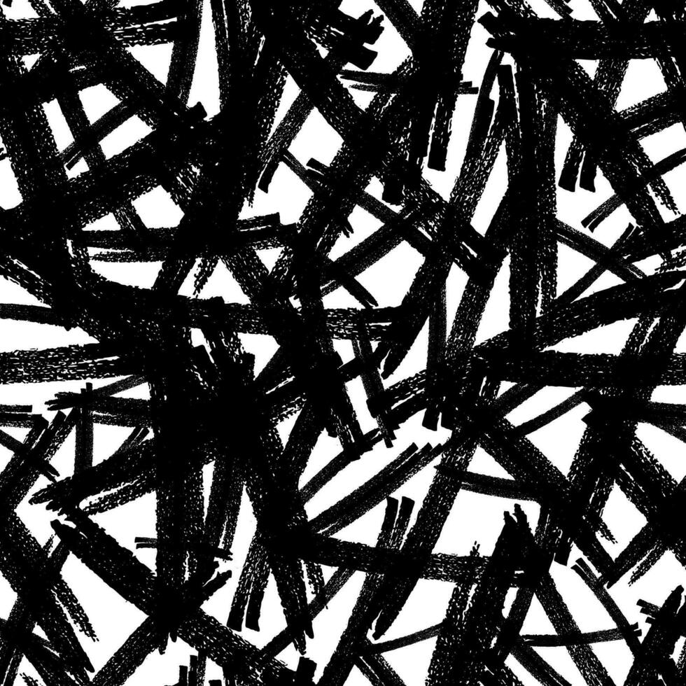 Seamless pattern with black pencil brushstrokes vector