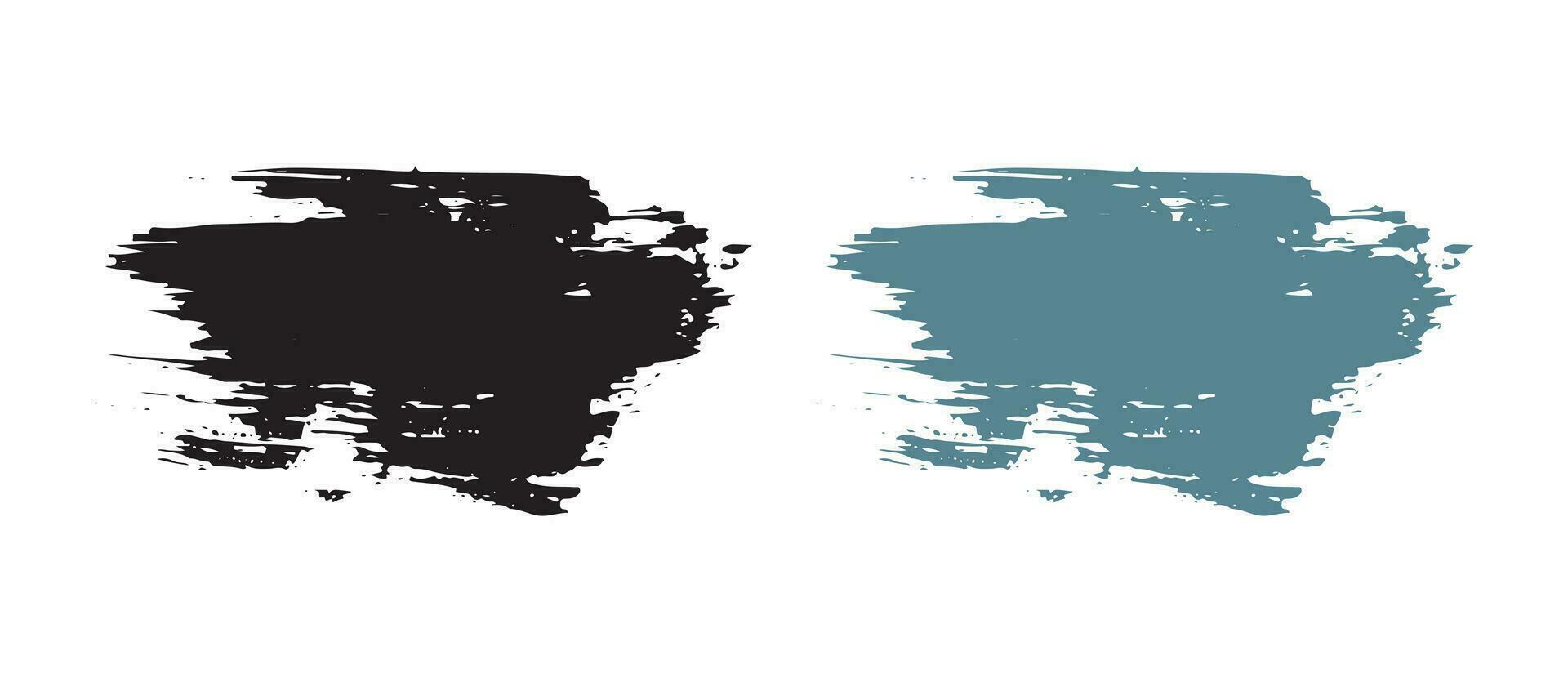 Grunge paint brush stroke collection vector