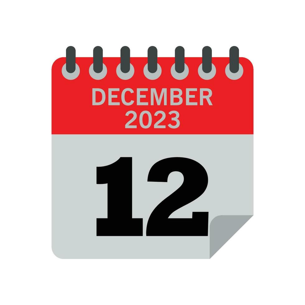 December Calender number vector