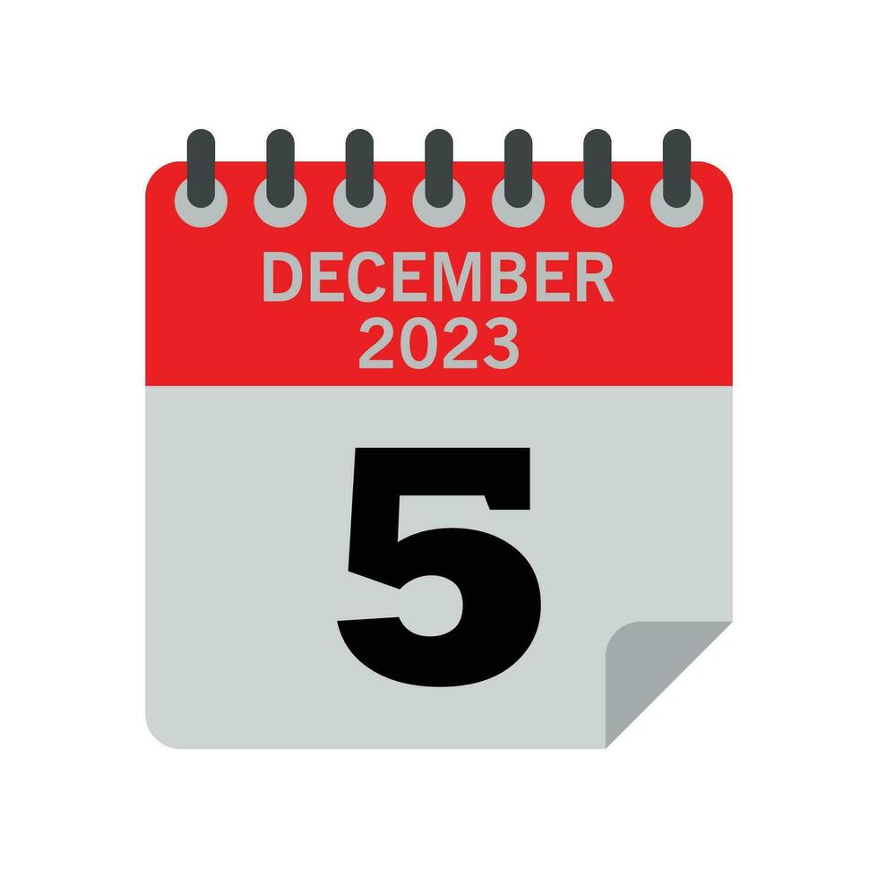 December Calender number vector