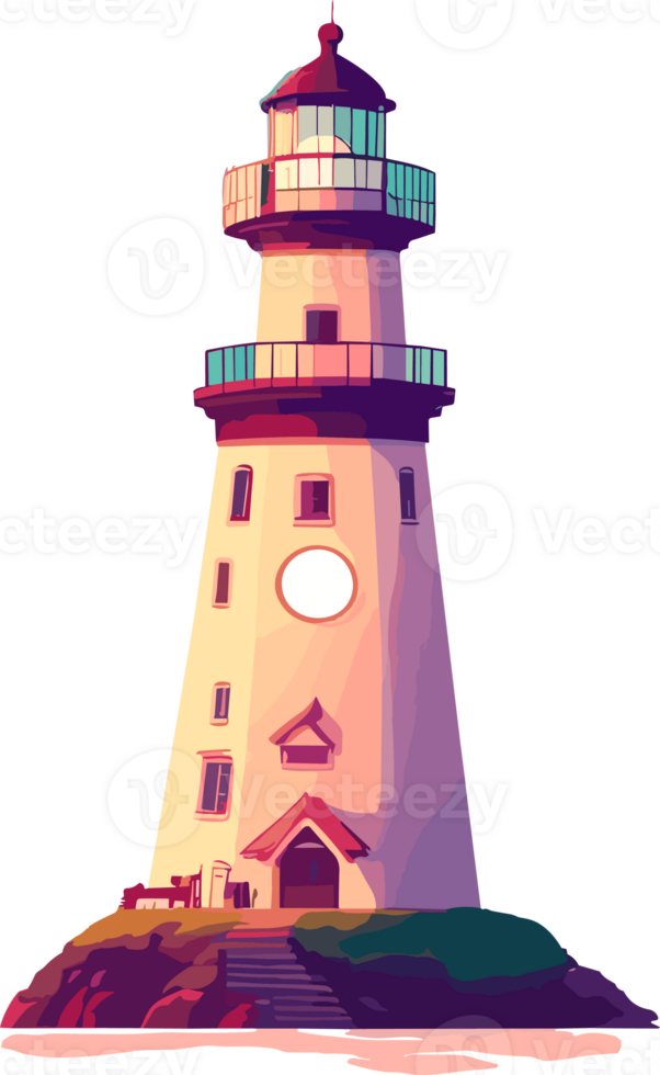 Colorful Lighthouse ai generative png