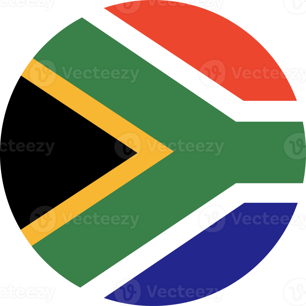 South Africa round flag button.  Circular symbol. Banner, icon. National sign. png