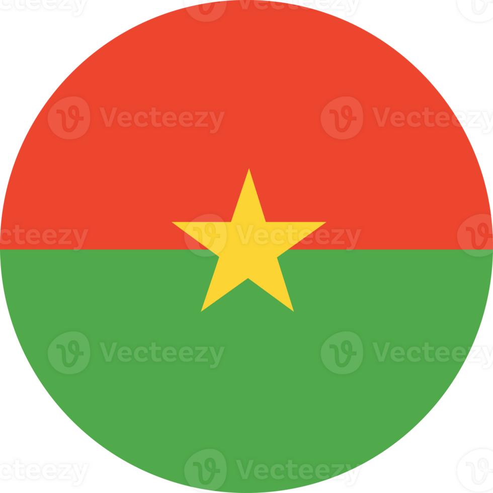 Burkina Faso round flag. Circular symbol. Button, banner, icon. National sign. png