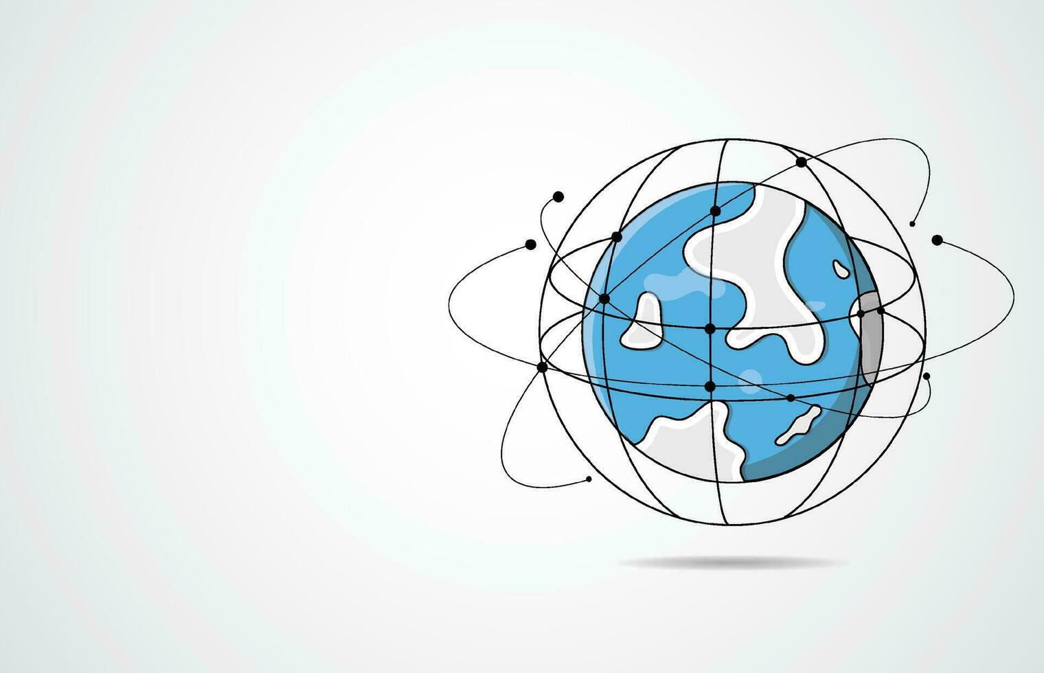 Global network connection. World map point and line composition concept of global business. Vector Illustration