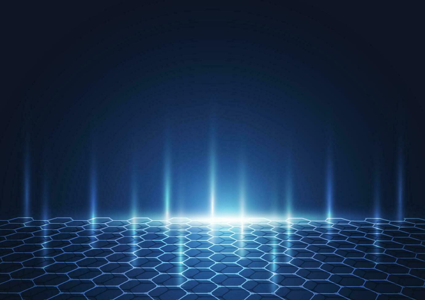 Abstract technology blue hexagons pattern background for Network connection concept with mesh dots and lines innovation. Vector illustration