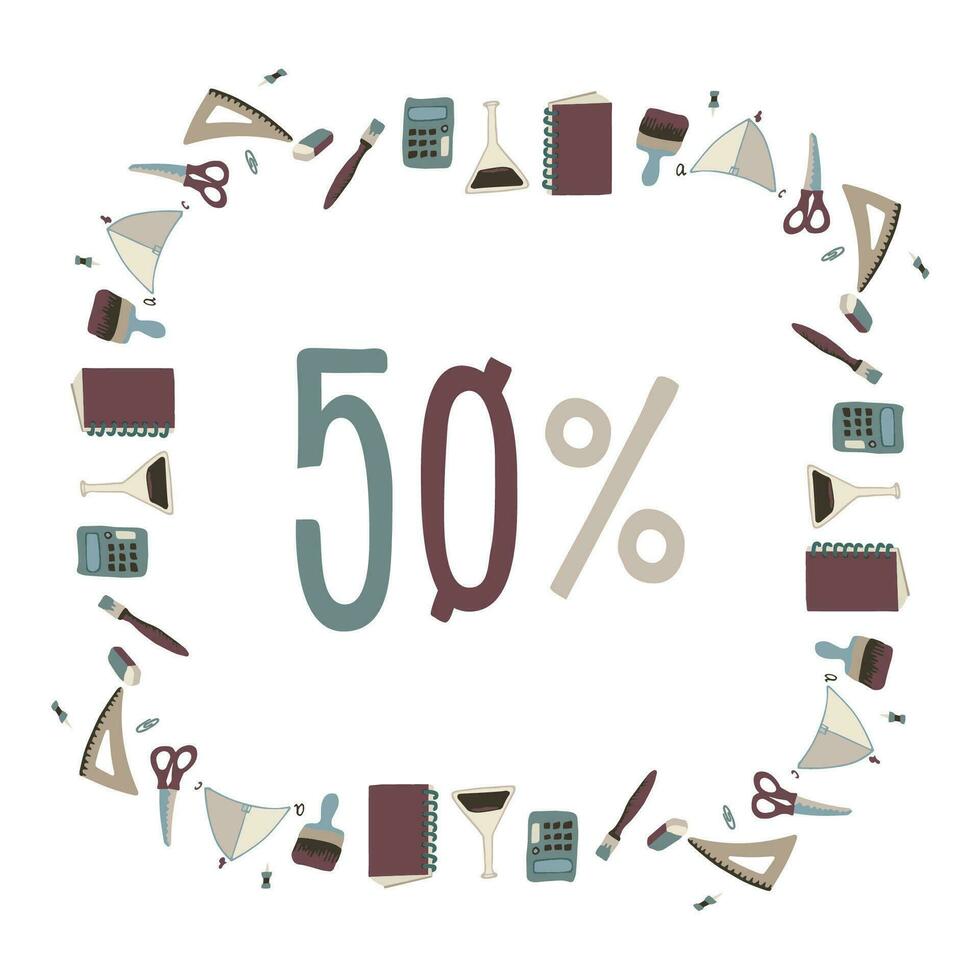 School sale vector banner design. Vector Illustration.