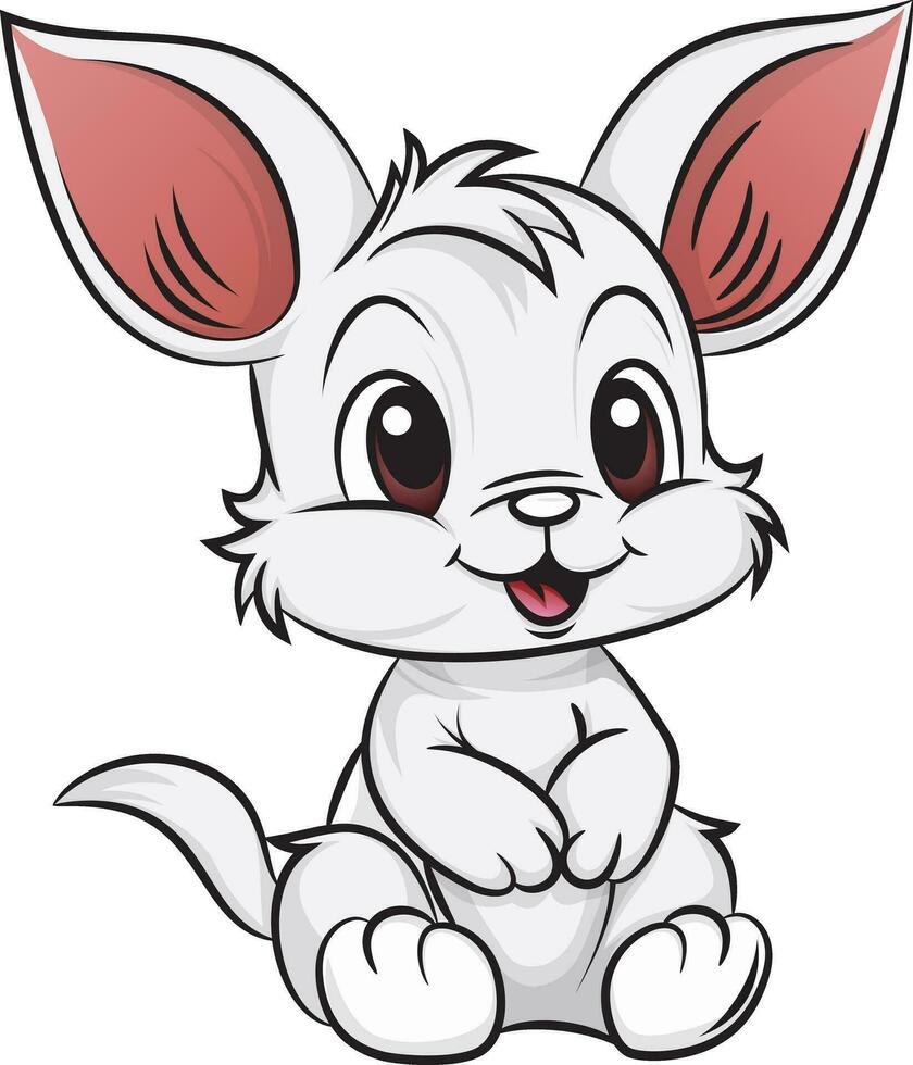 Cute cartoon bunny isolated on a white background. Vector illustration.