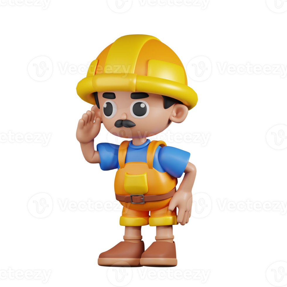 3d Character Builder Looking for Something Pose. 3d render isolated on transparent backdrop. png