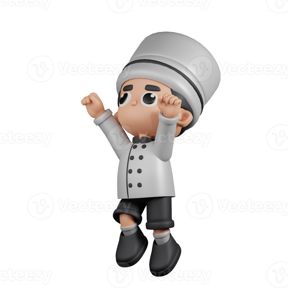 3d personaje cocinero superhéroe pose. 3d hacer aislado en transparente fondo. png
