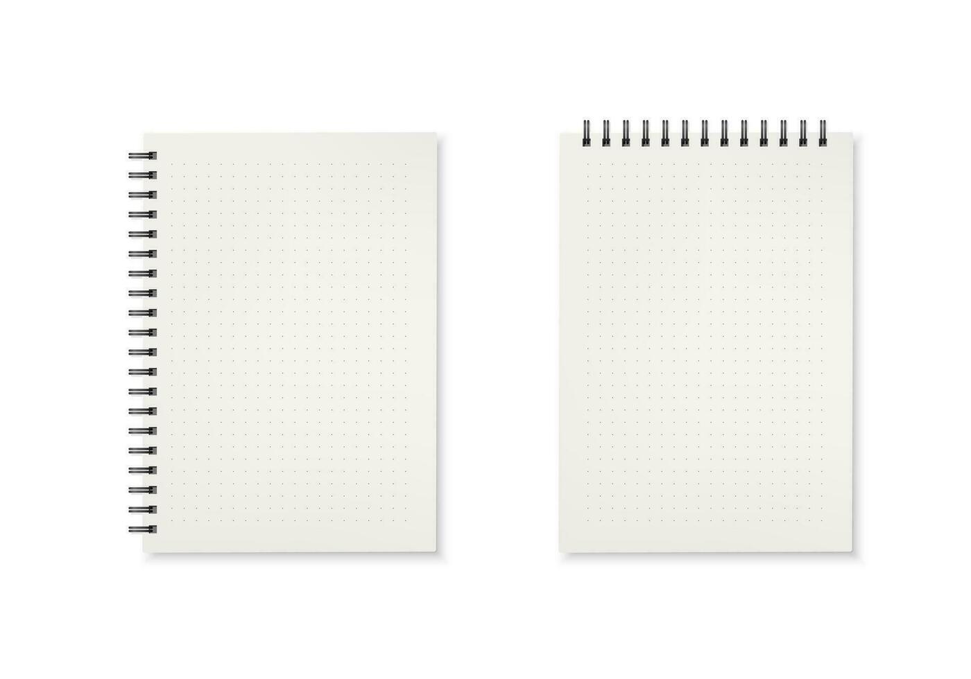 Notebook. Horizontal and vertical template of diary. Vector illustration