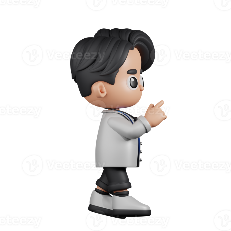 3d Character Doctor Touch Right Pose. 3d render isolated on transparent backdrop. png