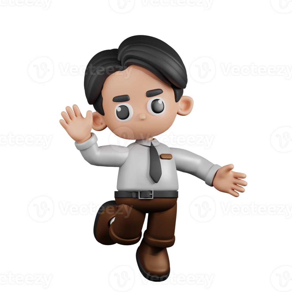 3d Character Businessman Happy Pose. 3d render isolated on transparent backdrop. png