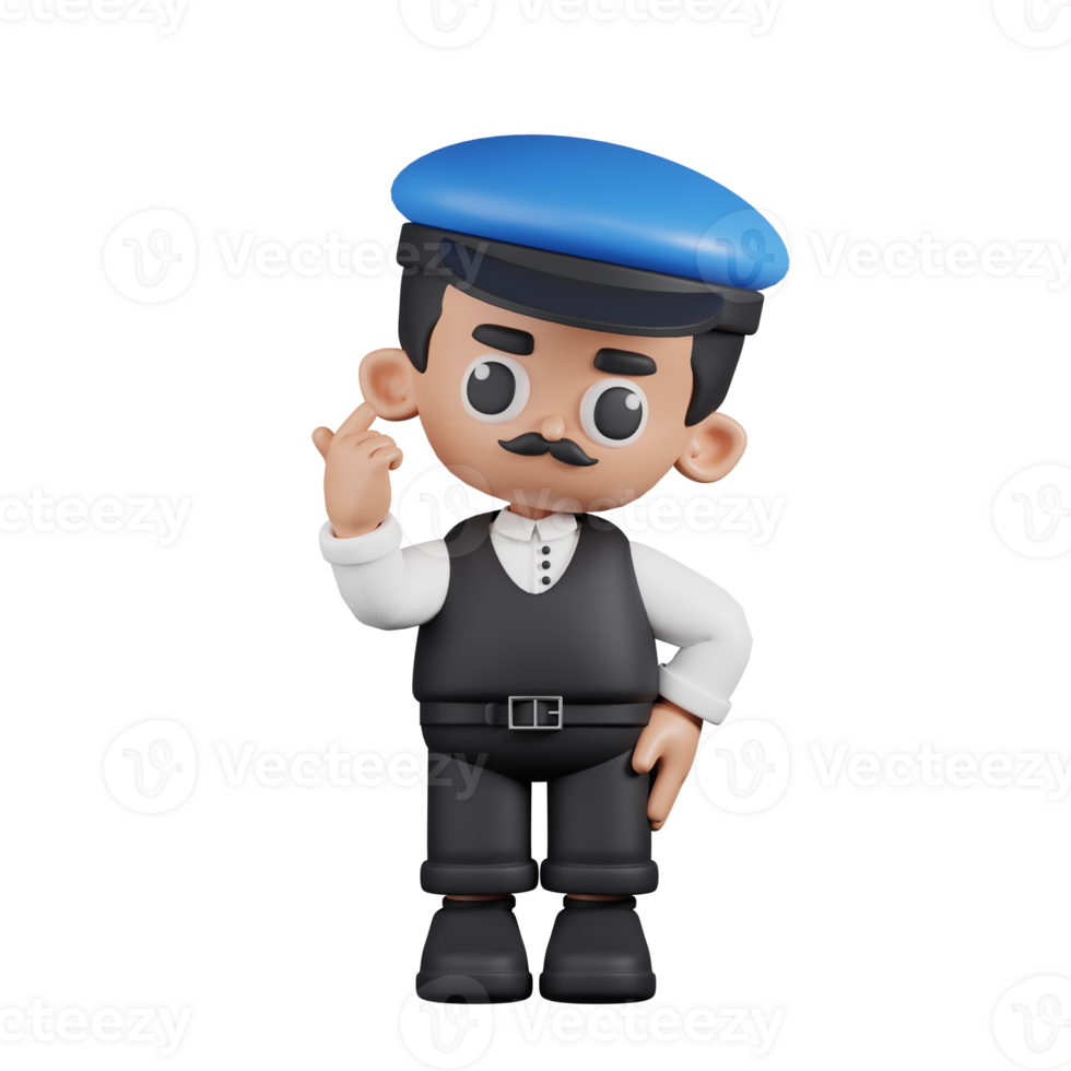 3d Character Driver Giving Mini Love Pose. 3d render isolated on transparent backdrop. png