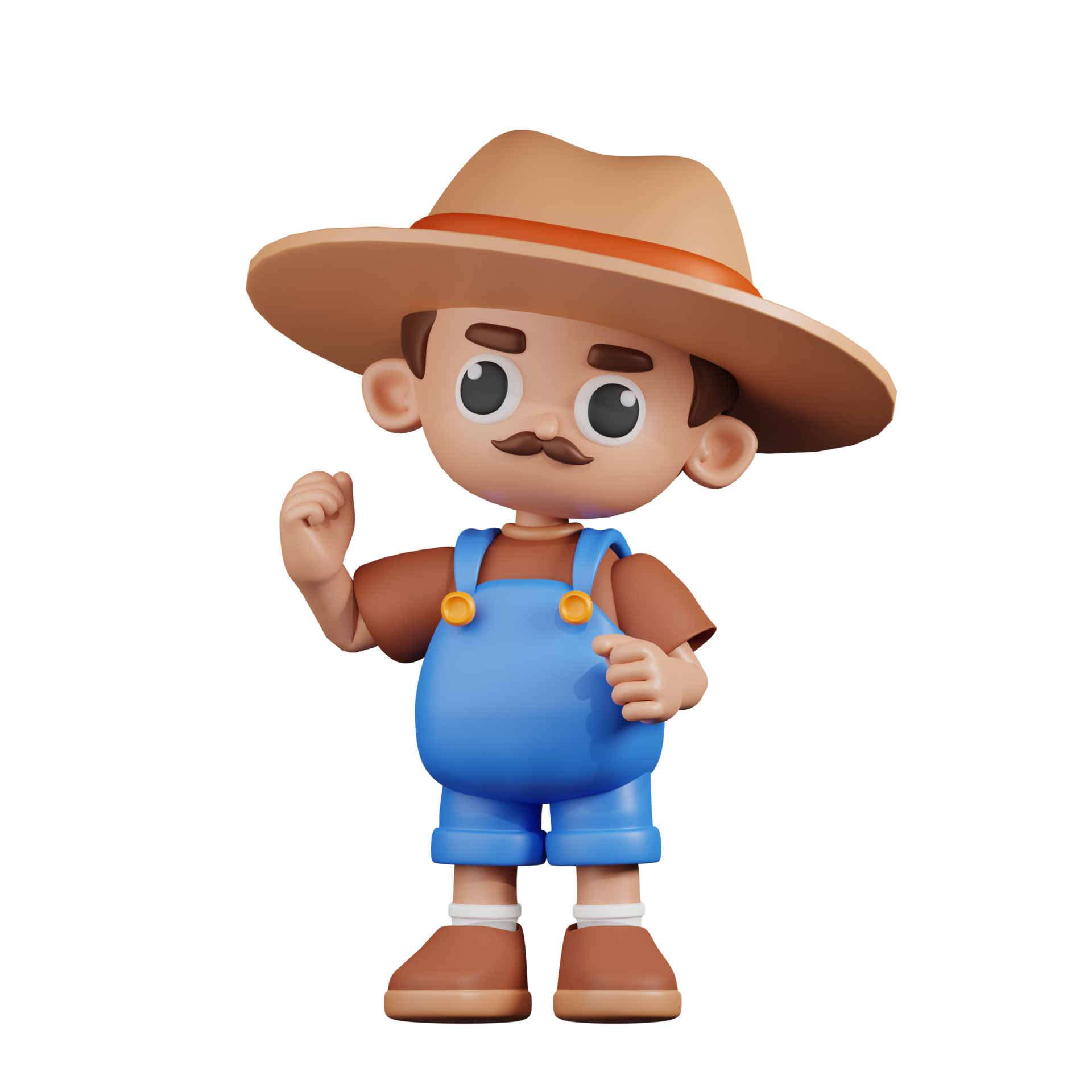 3d Character Farmer Congratulation Pose. 3d render isolated on ...