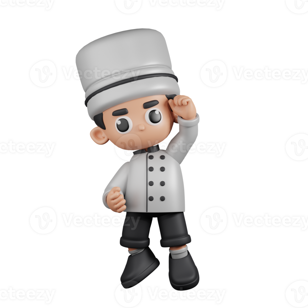 3d Character Chef Congrats Pose. 3d render isolated on transparent backdrop. png