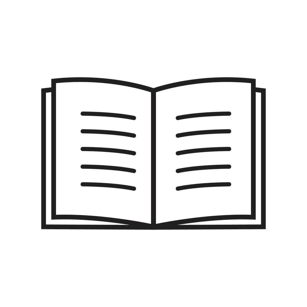 Outline book icon vector illustration.