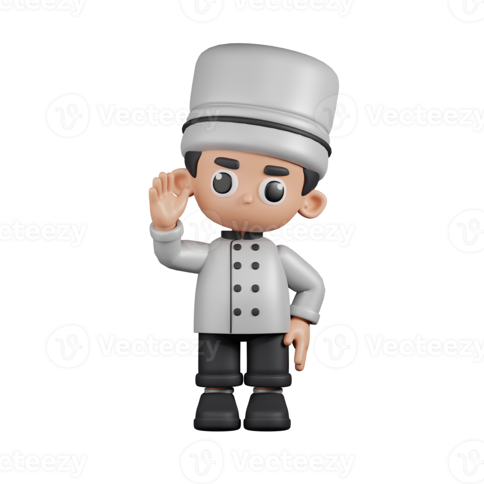 3d Character Chef Greeting Pose. 3d render isolated on transparent backdrop. png