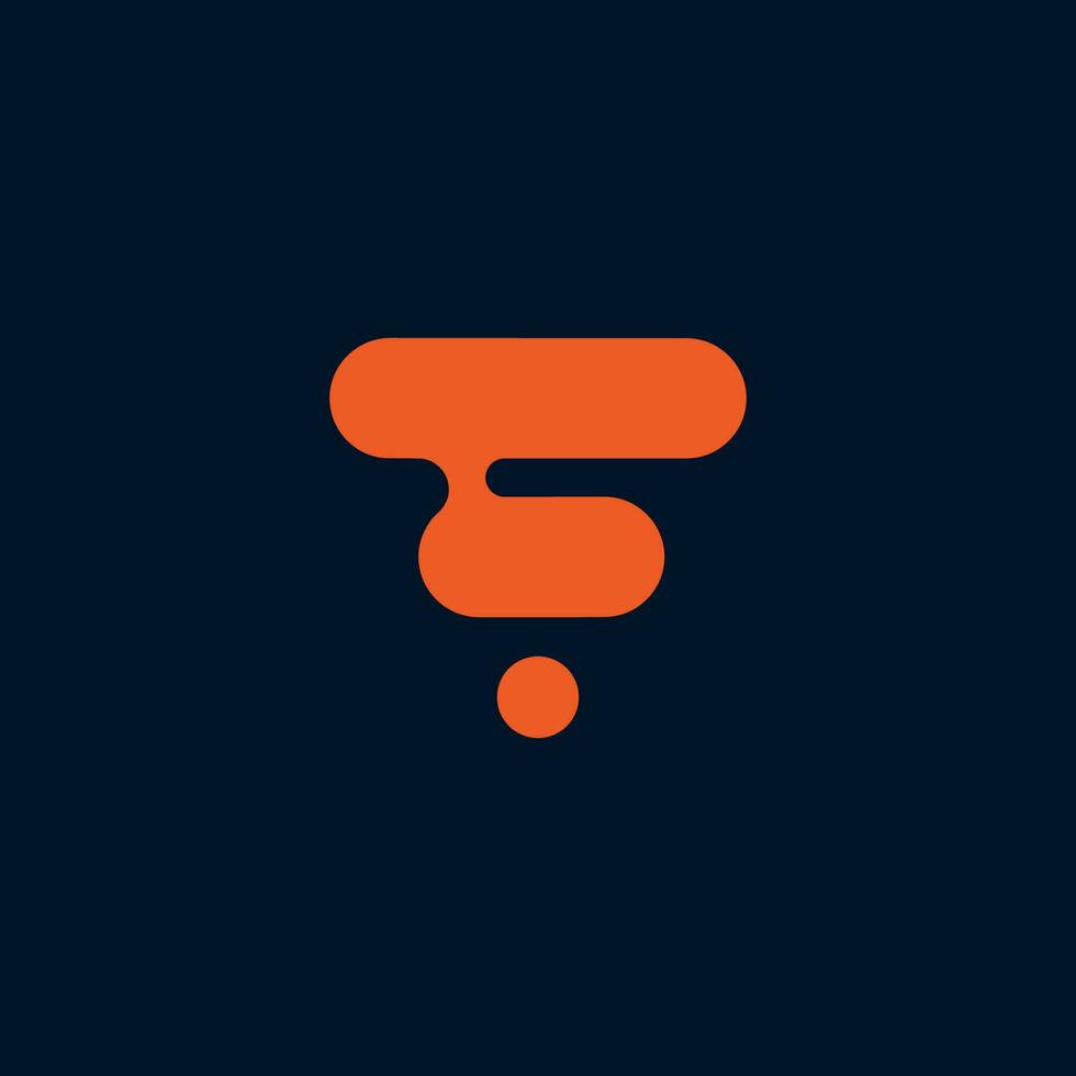 abstract letter f technology logo vector