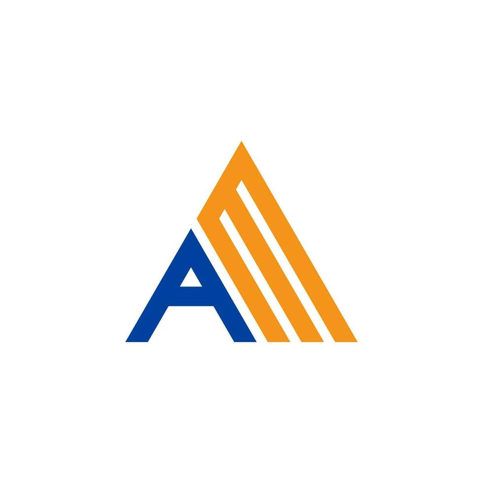 AM abstract logo letter with triangle vector