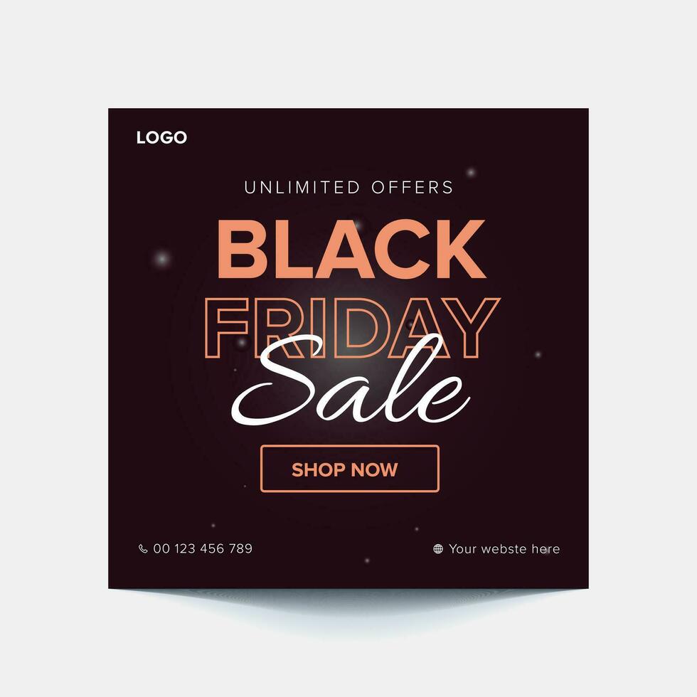 Modern black friday sale banner for social media post template, good for your promotion vector
