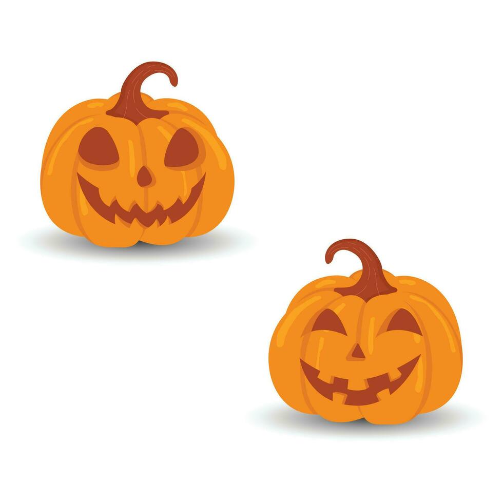 Halloween pumpkin vector set isolated on white background