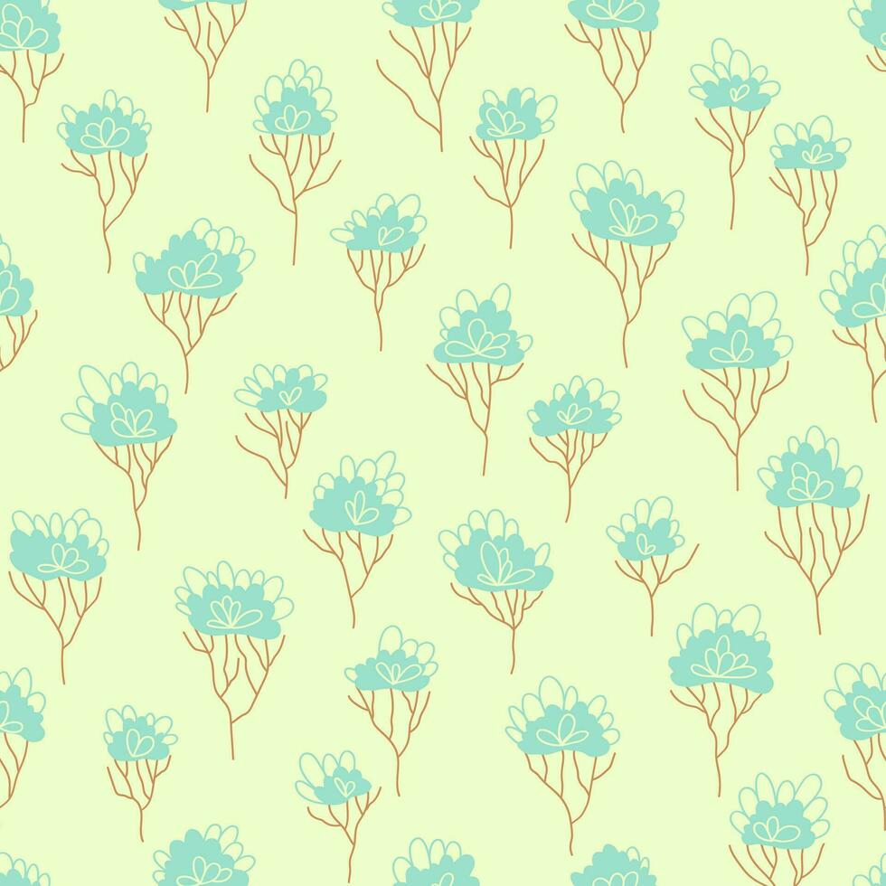Seamless pattern with delicate spring flowers on a light background vector