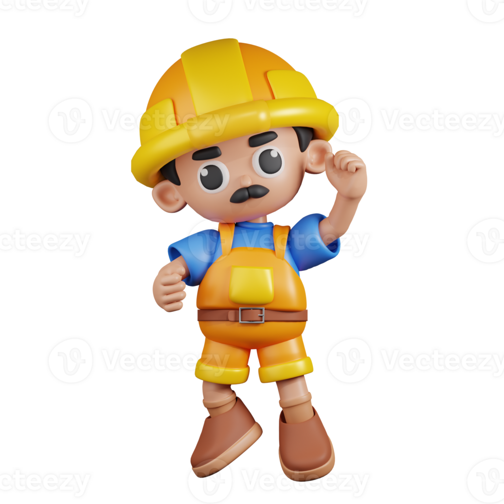 3d Character Builder Congrats Pose. 3d render isolated on transparent backdrop. png