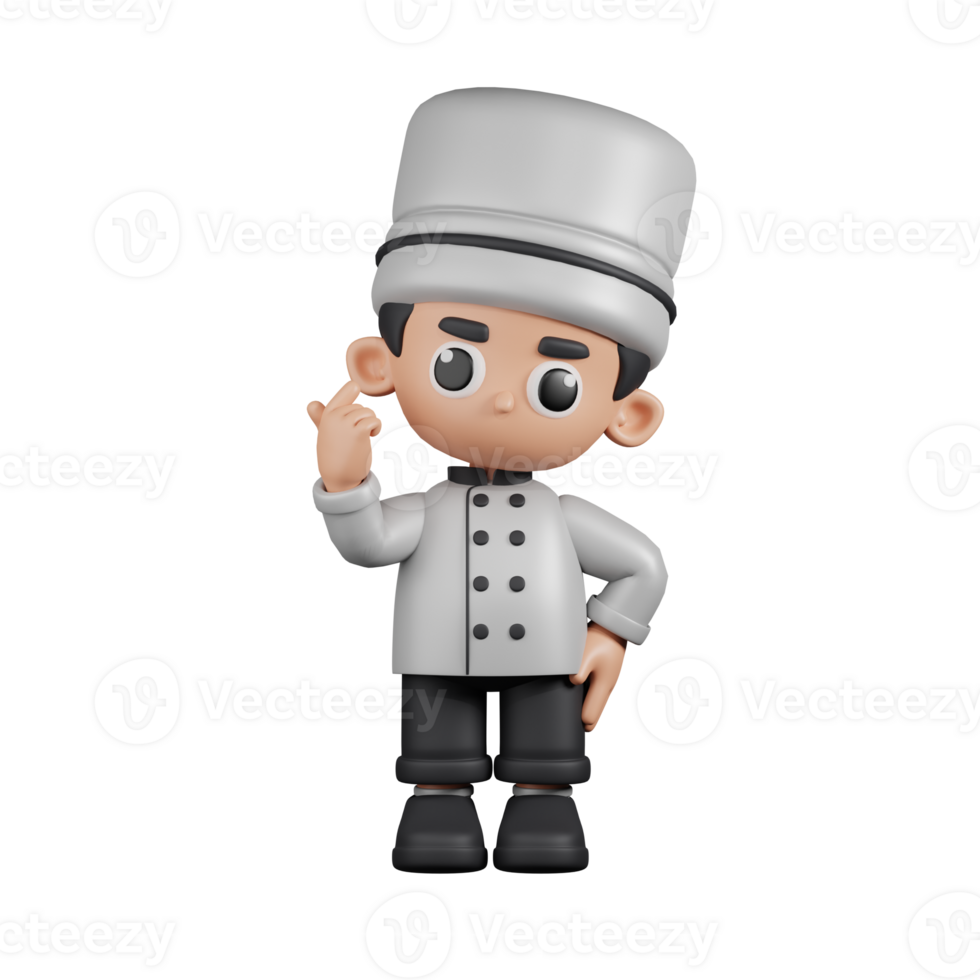 3d Character Chef Giving Mini Love Pose. 3d render isolated on transparent backdrop. png