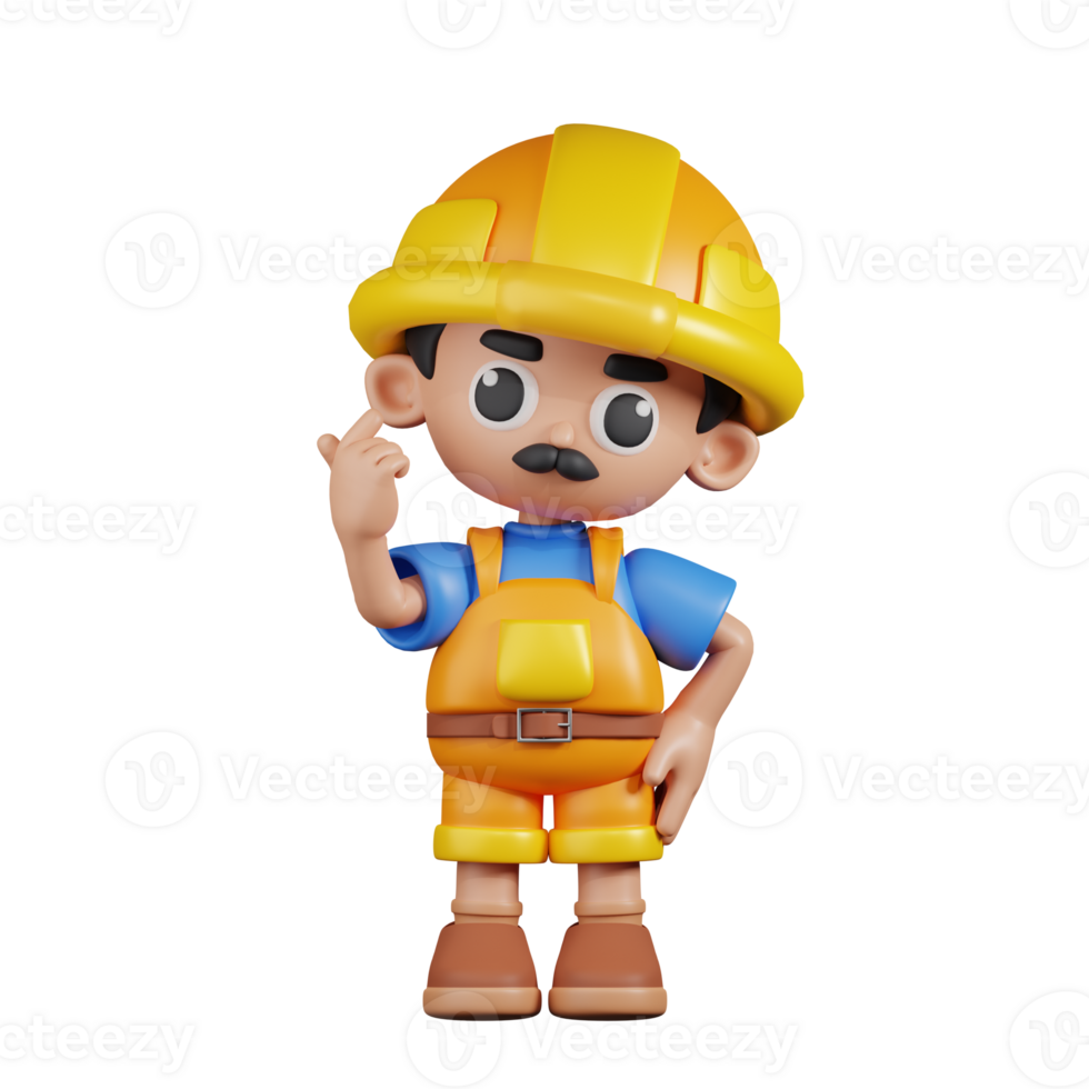 3d Character Builder Giving Mini Love Pose. 3d render isolated on transparent backdrop. png