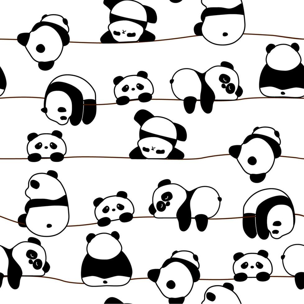 sin costura pandas línea modelo vector