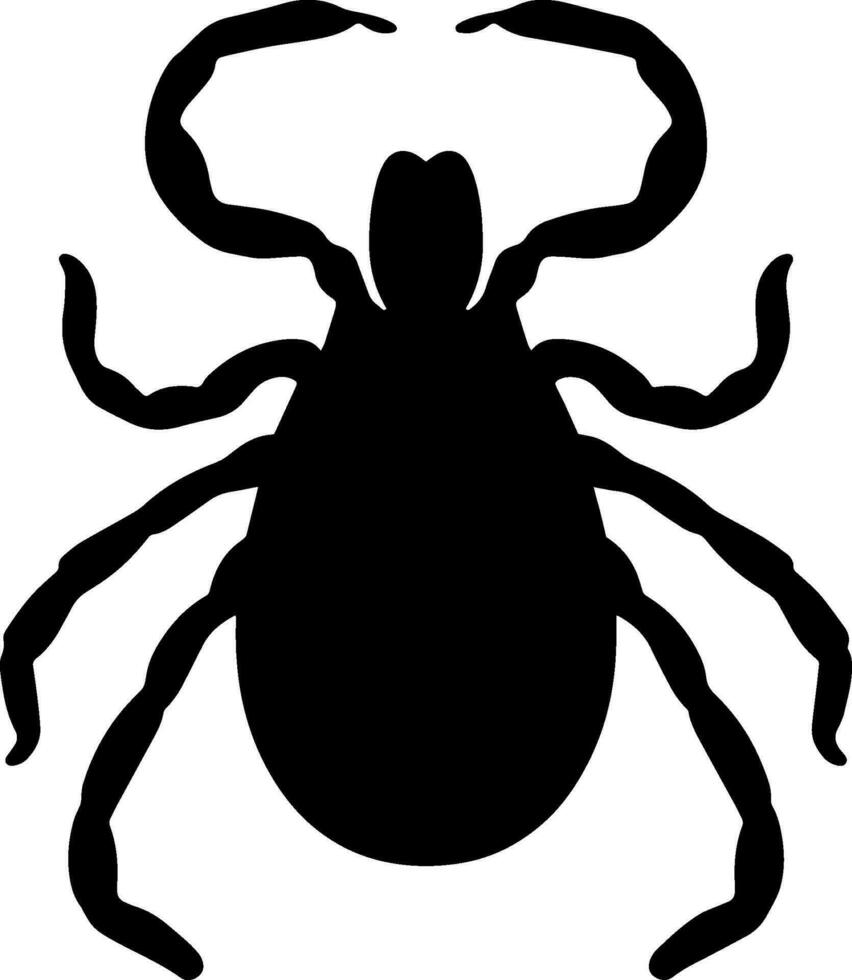 insecto garrapata silueta. vector