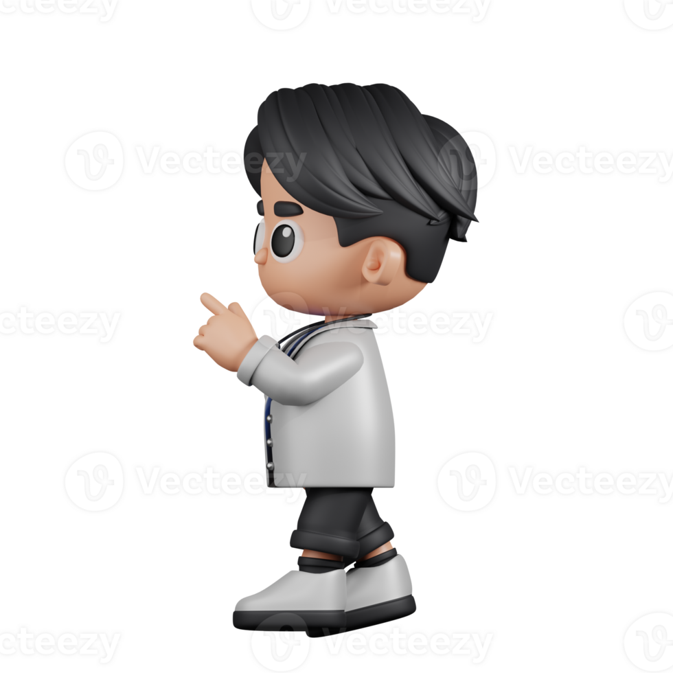 3d Character Doctor Touch Left Pose. 3d render isolated on transparent backdrop. png