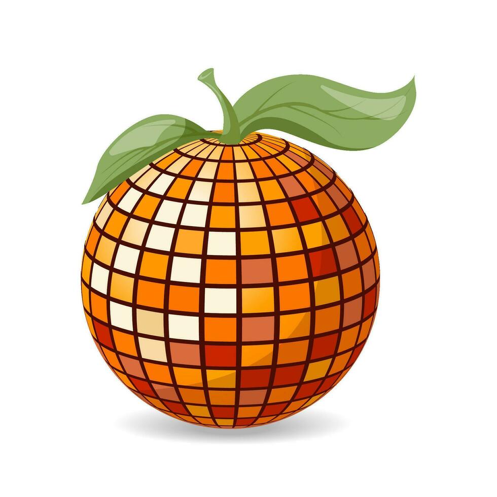 naranja disco pelota. modelo para póster, invitación, Felicidades. vector