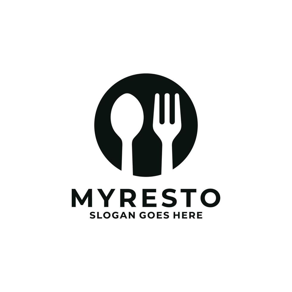 Ilustración de vector de diseño de logotipo de restaurante