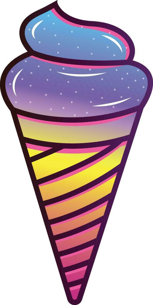 icono de helado, estilo de dibujos animados vector