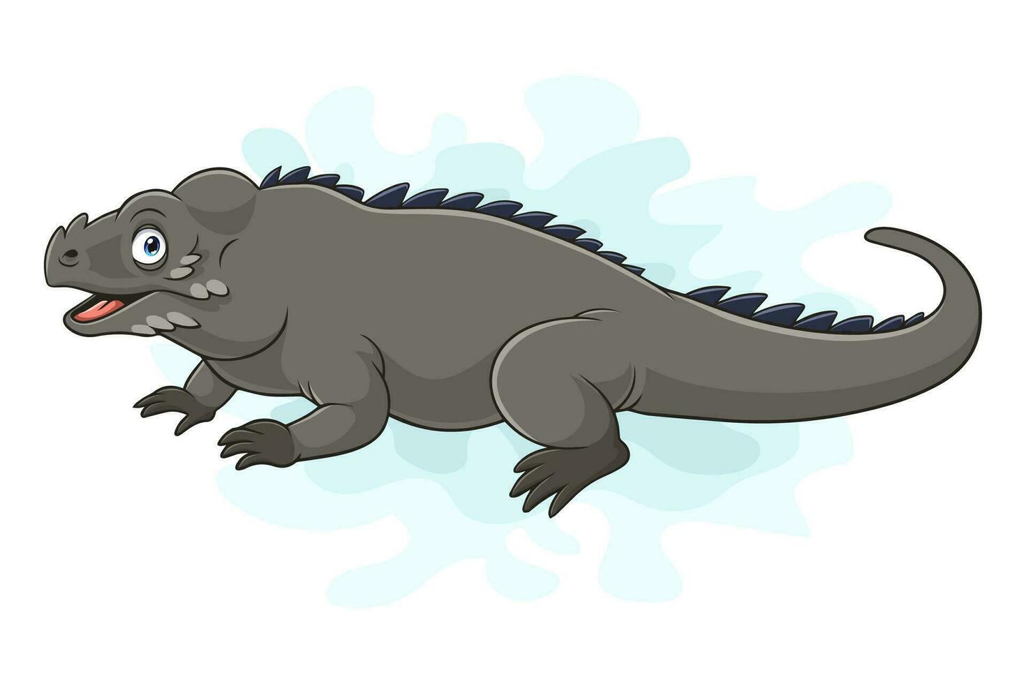 Cartoon Rhinoceros iguana isolated on white background vector