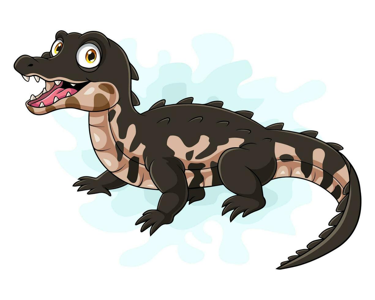 Cartoon Caiman crocodile isolated on white background vector