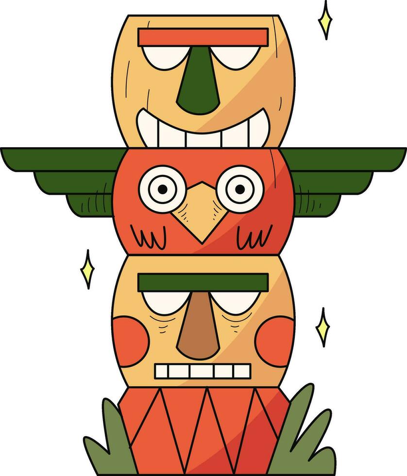 Native American Stickers Illustration for web app, infographic etc vector