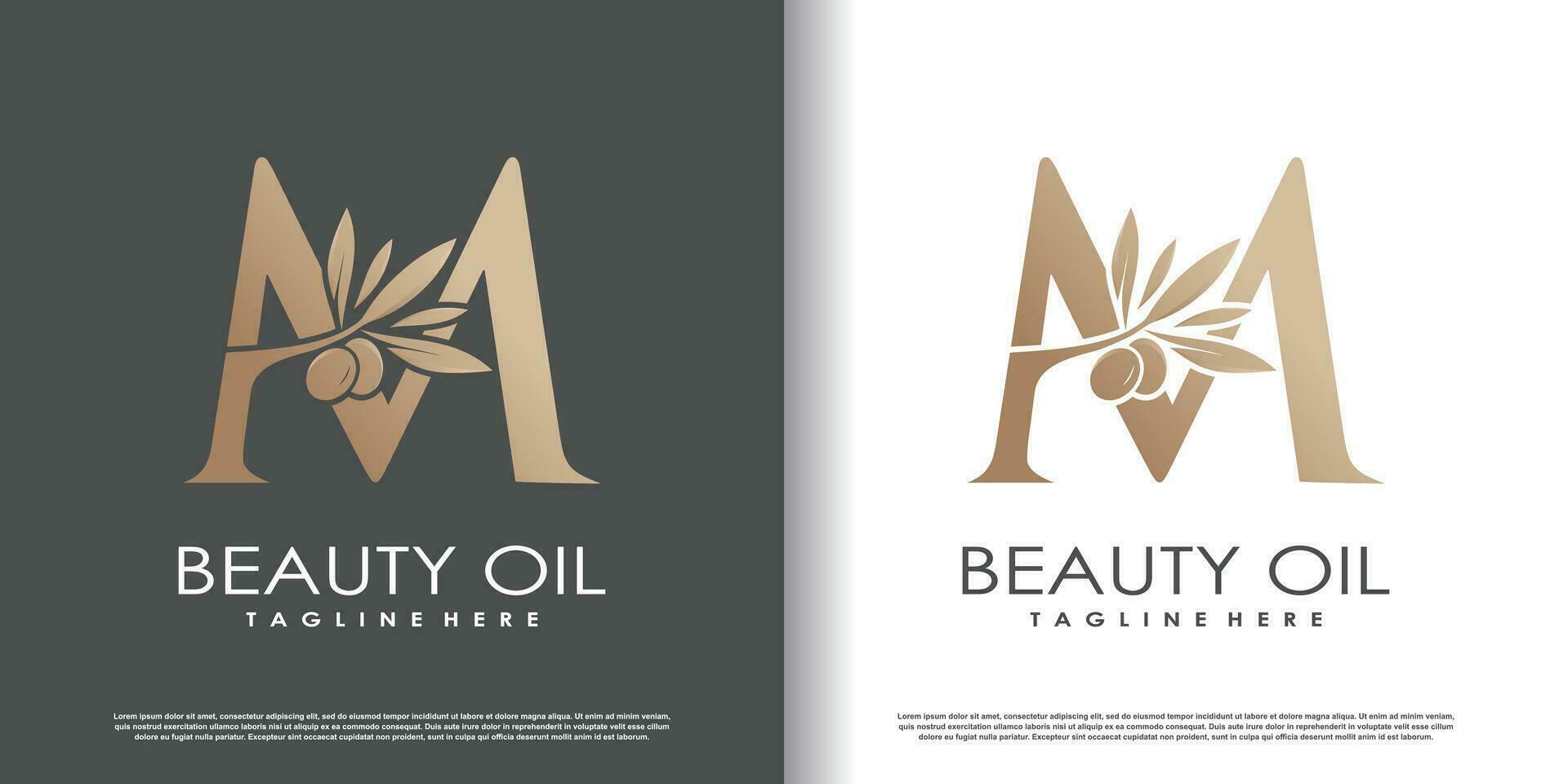 Olive logo design vector with initial letter l and modern concept Premium Vector