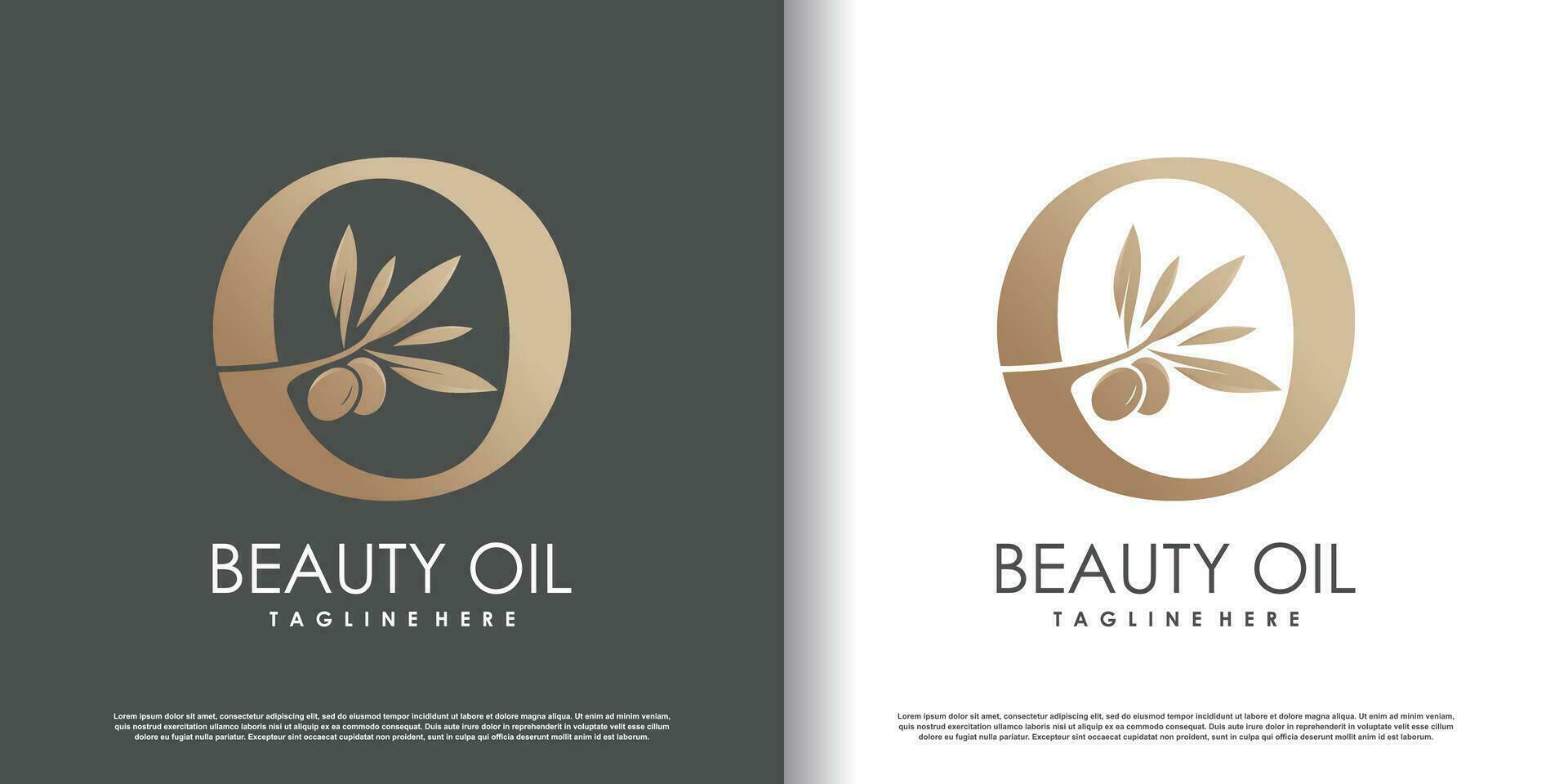 Olive logo design vector with initial letter o and modern concept Premium Vector