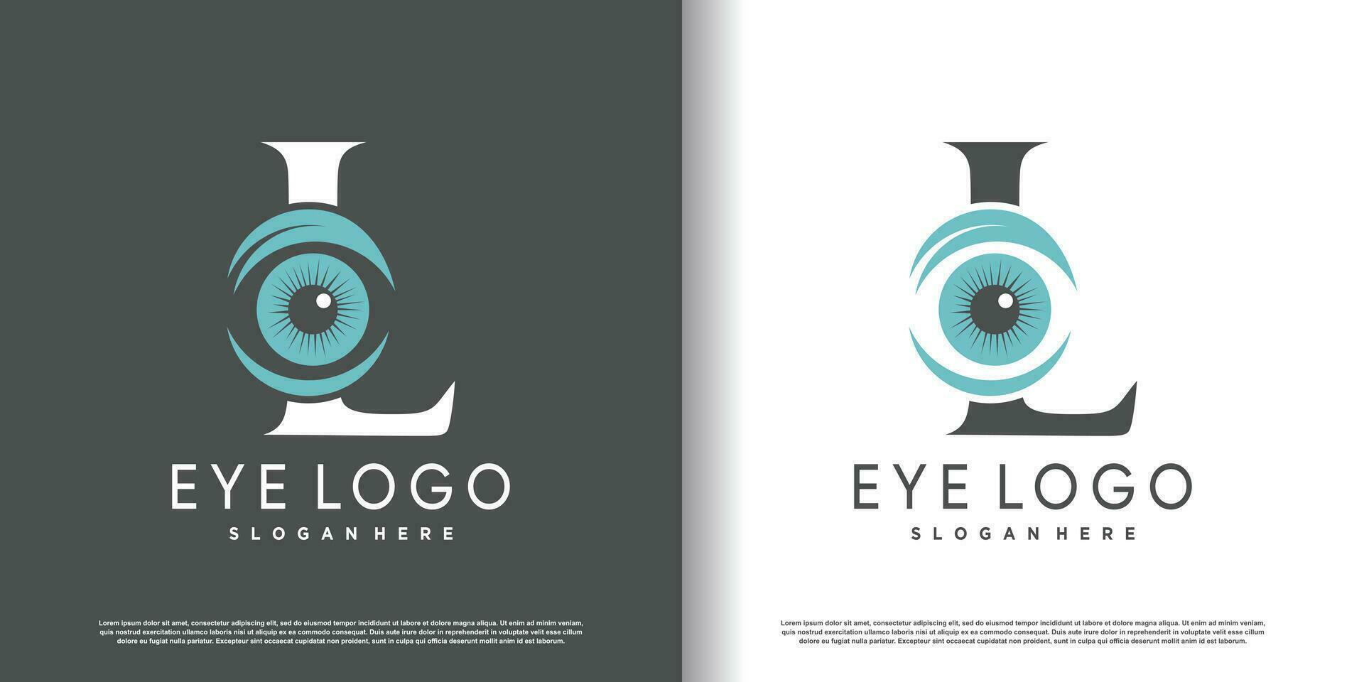 inicial letra l logo diseño modelo con ojo concepto prima vector