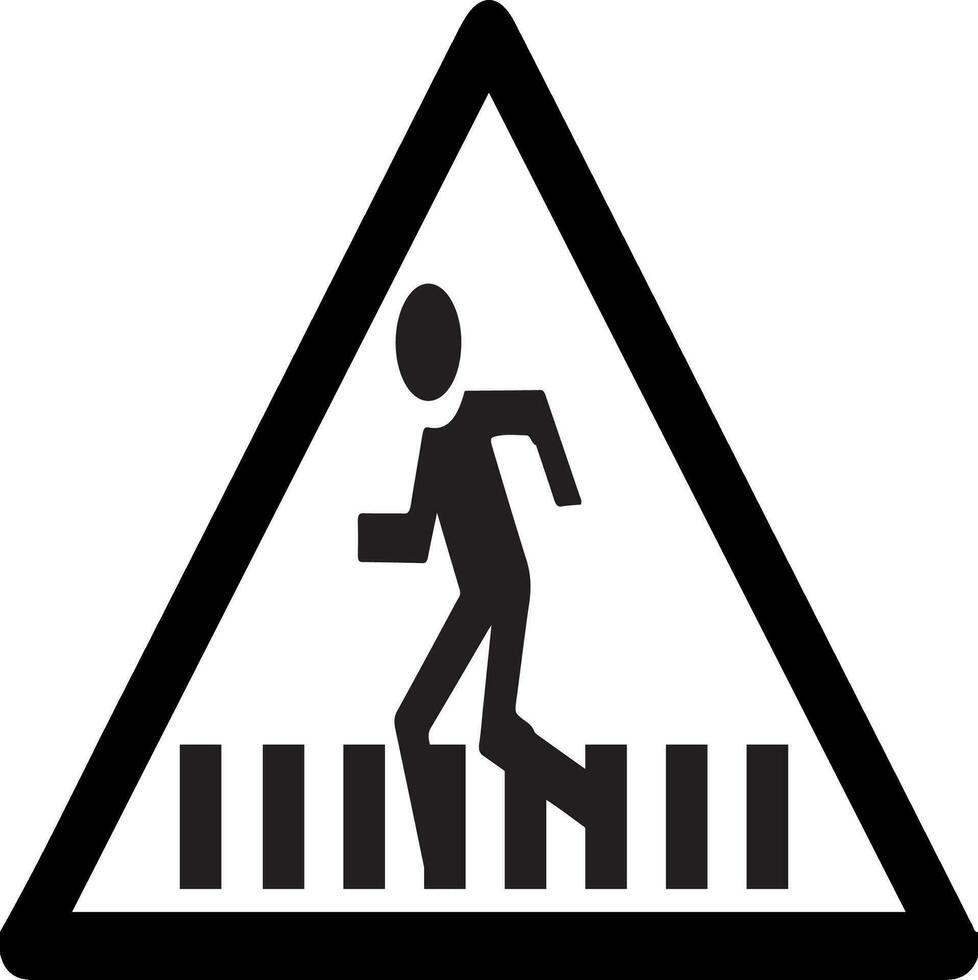 a black and white sign with a man walking across a crosswalk vector