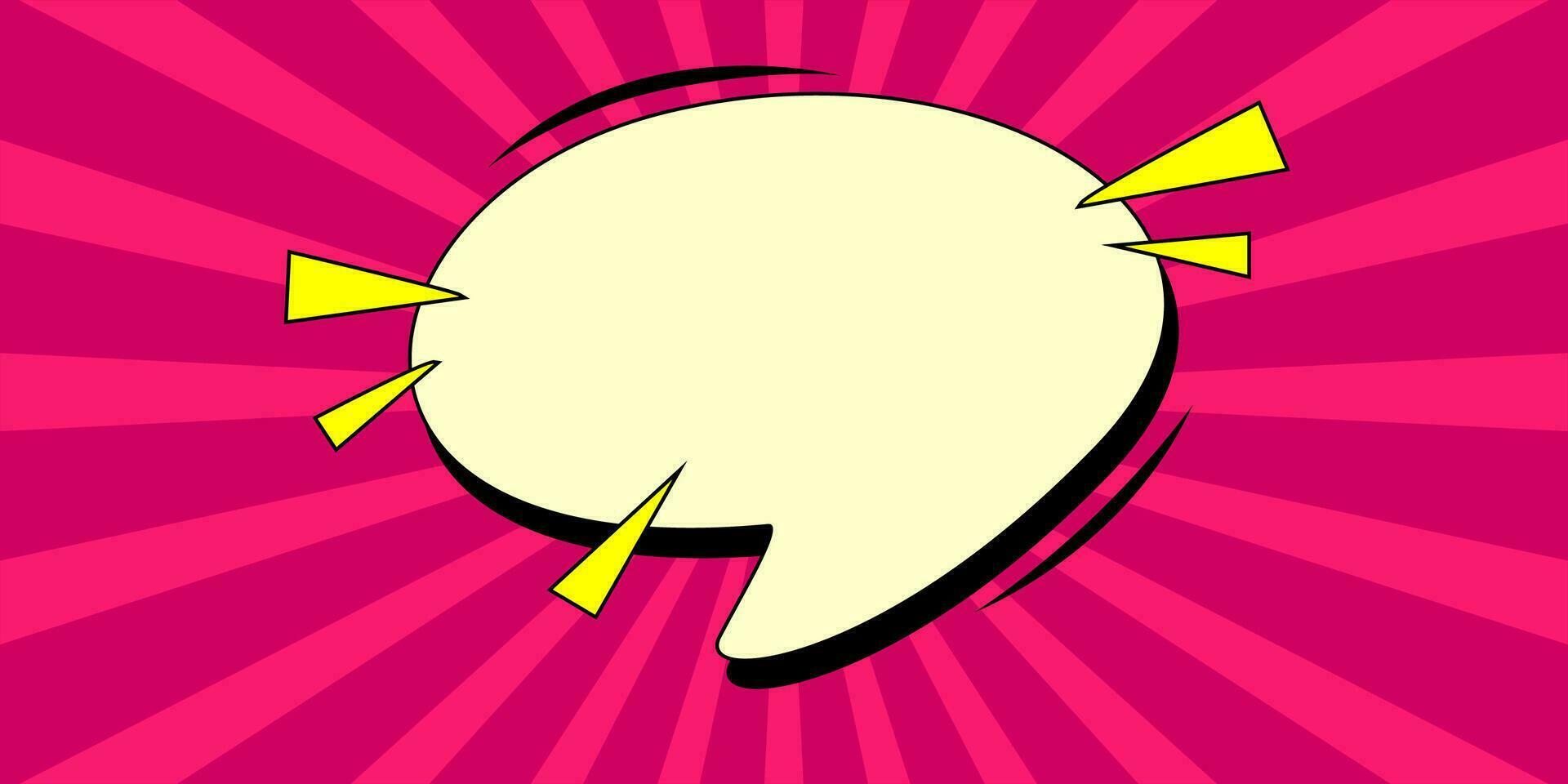 Comic speech bubble blank pink background vector