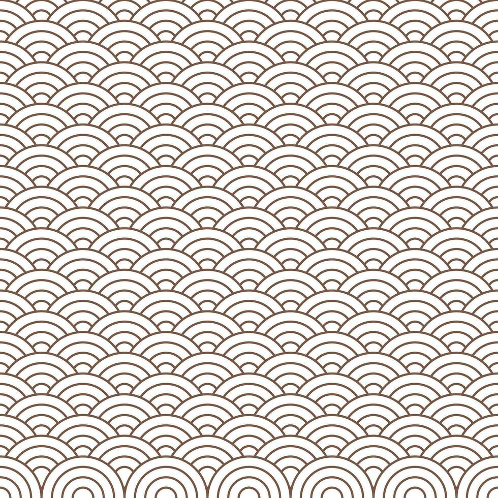 Brown Japanese wave pattern background. Japanese seamless pattern vector. Waves background illustration. for clothing, wrapping paper, backdrop, background, gift card. vector