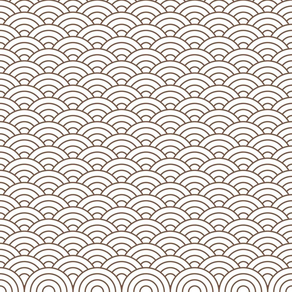 Brown Japanese wave pattern background. Japanese seamless pattern vector. Waves background illustration. for clothing, wrapping paper, backdrop, background, gift card. vector