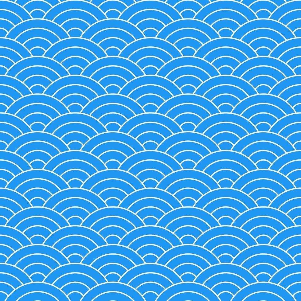 Blue Japanese wave pattern background. Japanese seamless pattern vector. Waves background illustration. for clothing, wrapping paper, backdrop, background, gift card. vector
