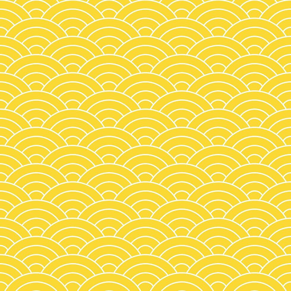 Yellow Japanese wave pattern background. Japanese seamless pattern vector. Waves background illustration. for clothing, wrapping paper, backdrop, background, gift card. vector