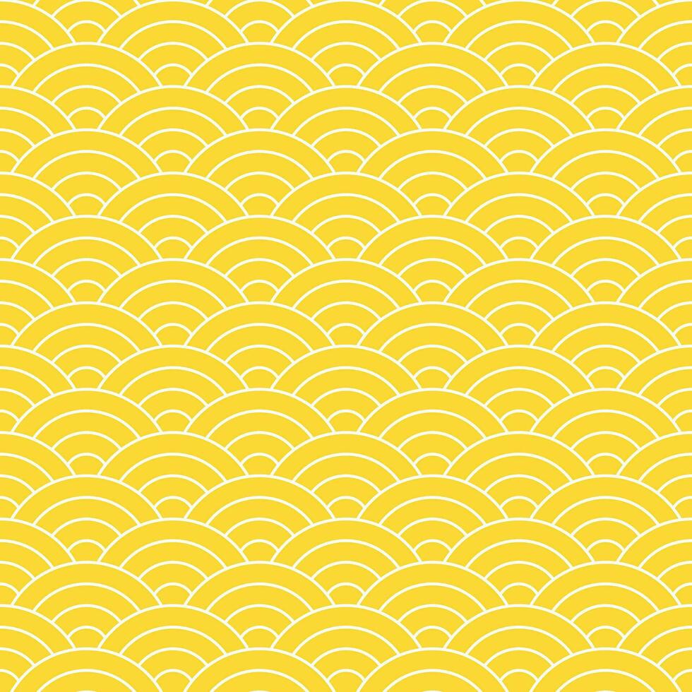 Yellow Japanese wave pattern background. Japanese seamless pattern vector. Waves background illustration. for clothing, wrapping paper, backdrop, background, gift card. vector